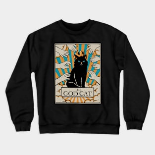 The God Black Cat Tarot Card by Tobe Fonseca Crewneck Sweatshirt